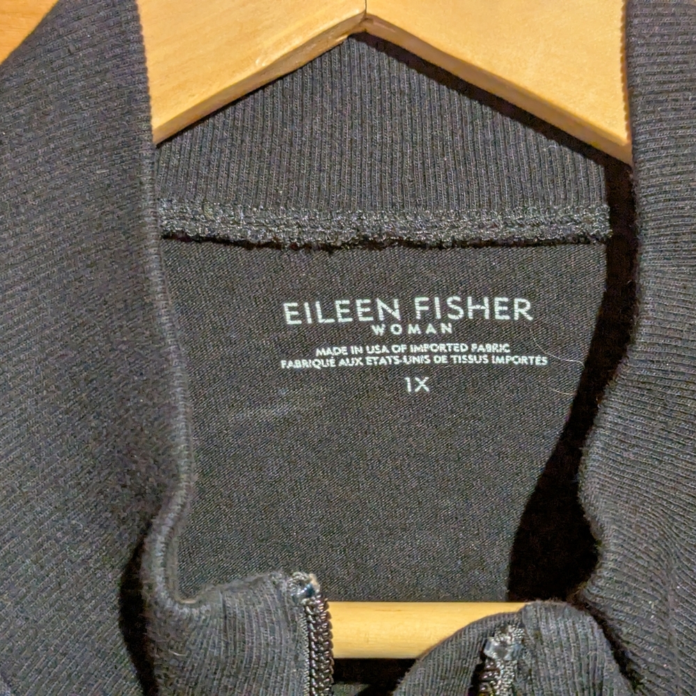 Eileen Fisher Woman Full Zip Sweater/Jacket Made In USA Black Sz 1X - Picture 6 of 7